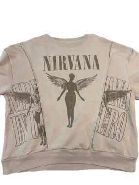 Nirvana In Utero NWT Size: L Men’s Band Crewneck Beige Cotton and Polyester